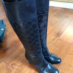 Coach black riding boots